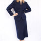 1940s Deco Wool Navy Blazer & Skirt 2pc Suit - Medium