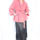 1940s Pink & Black Quilted Lounge Jacket - M/L