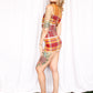 1950s Catalina Plaid Playsuit with Matching Skirt - XSmall