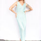 1940s NOS Van Raalte STRYPS Turquoise Blue Night Gown - Large