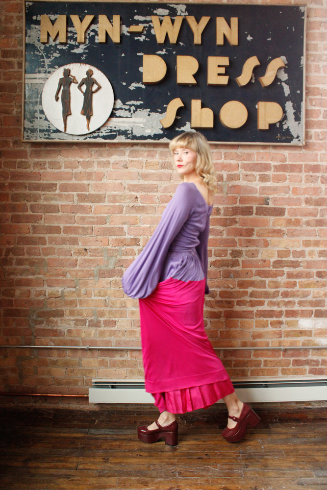 1960s Mollie Parnis Silk Jersey Maxi Dress - Medium