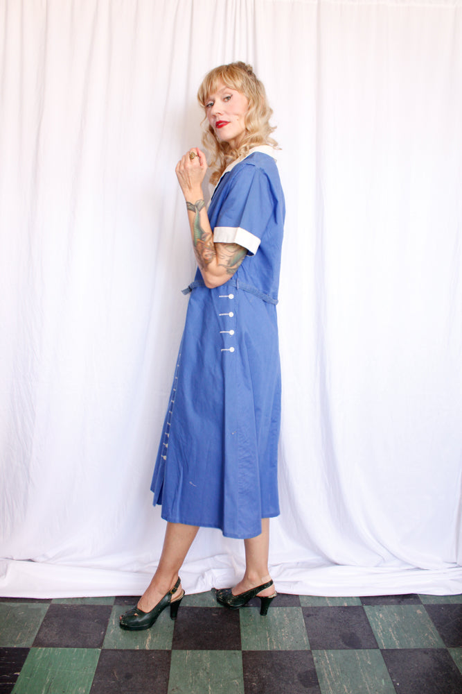 1940s All Buttoned Up Beauty Dress - XL