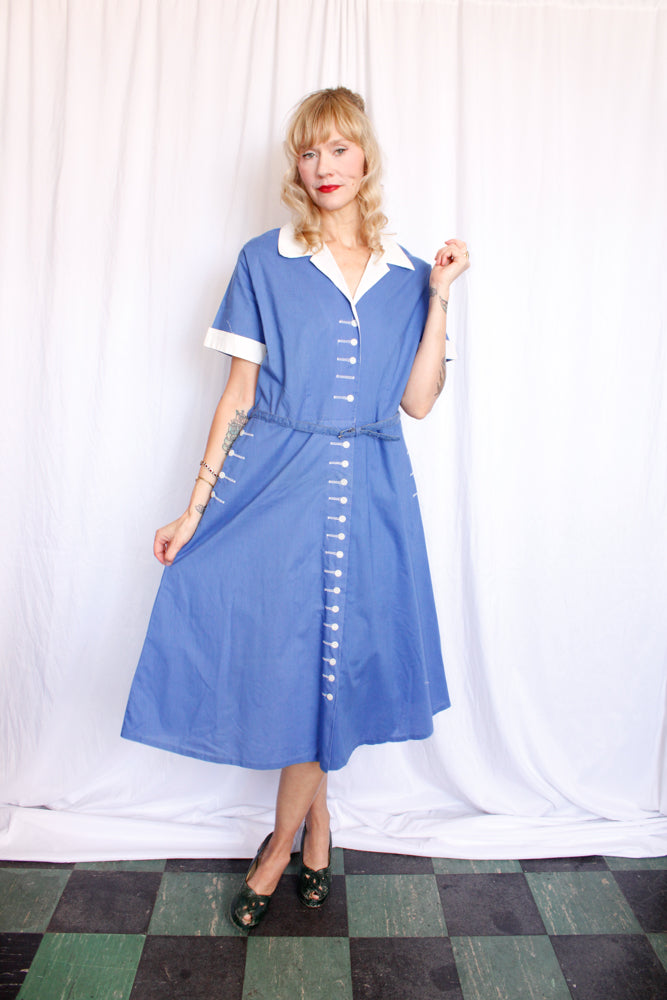 1940s All Buttoned Up Beauty Dress - XL