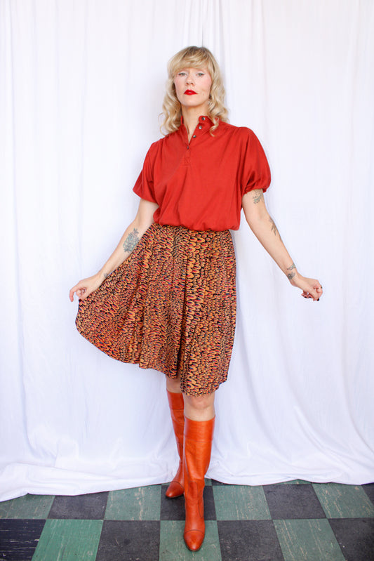 1970s Burnt Orange Cropped Top - M/L