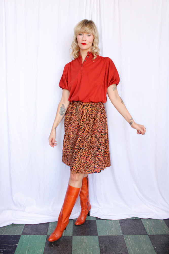 1970s Burnt Orange Cropped Top - M/L