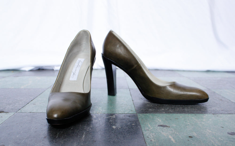 1990s Designer Diana Boussard Leather Heels - 8.5M