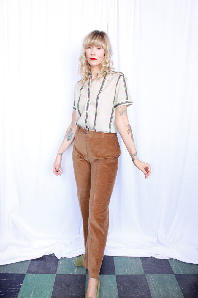 1990s Paul Stuart Mid Rise Corduroy Pants - 31" waist