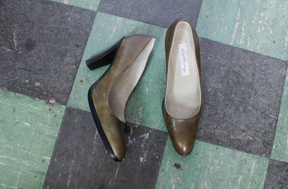 1990s Designer Diana Boussard Leather Heels - 8.5M