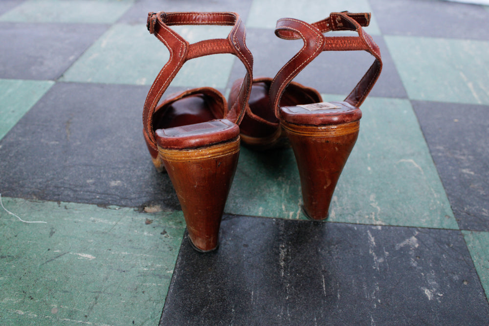 1970s Zodiac Oxblood Leather Heels - 8M