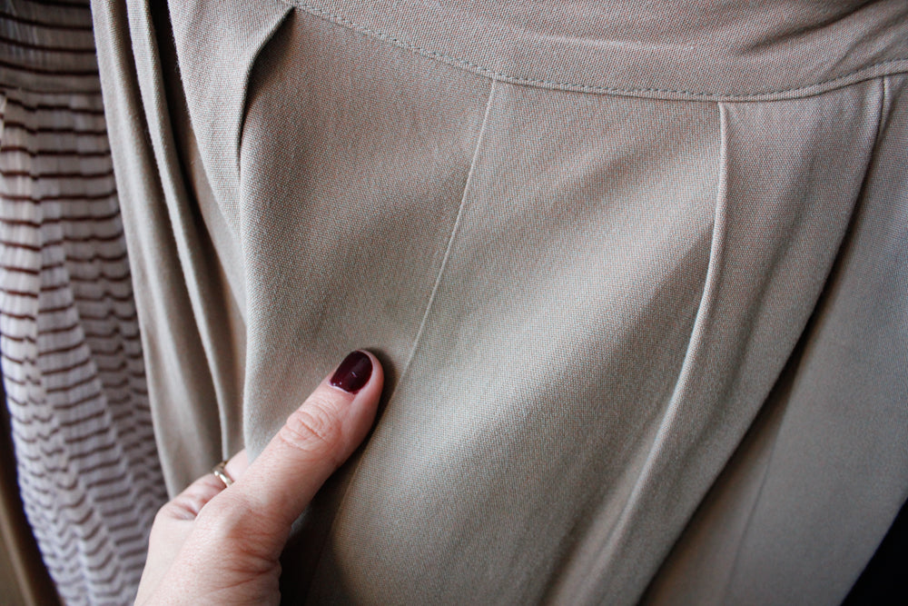 1930s Grey Wool Crepe Trousers - 26 waist