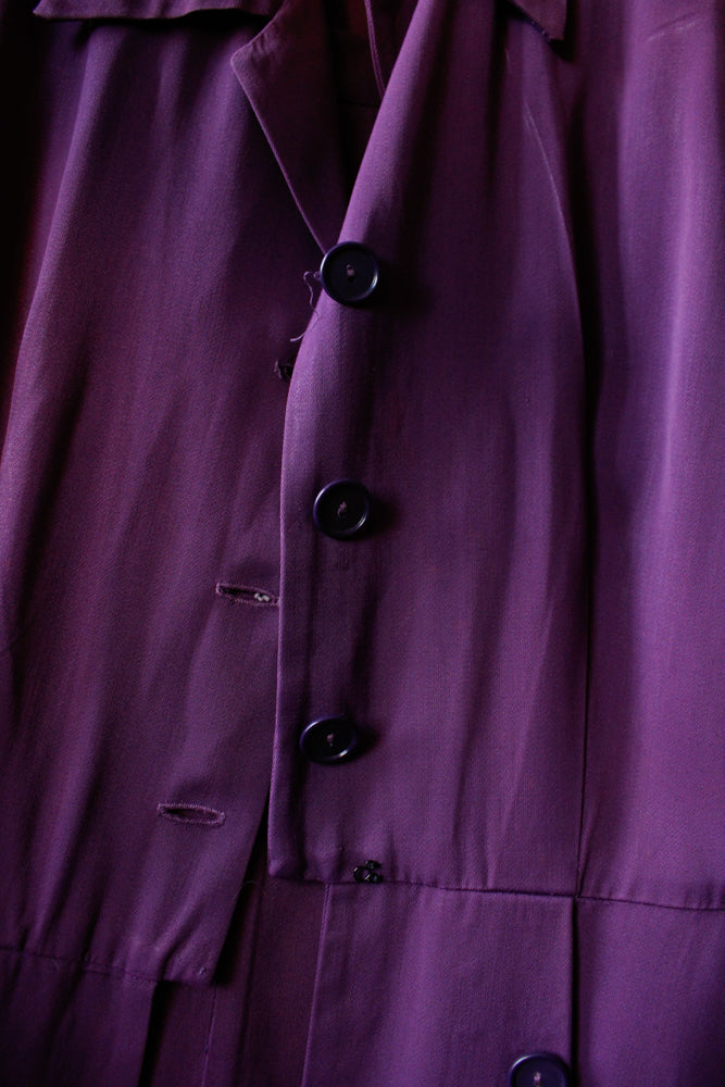 1940s Purple Gabardine Suit - Large