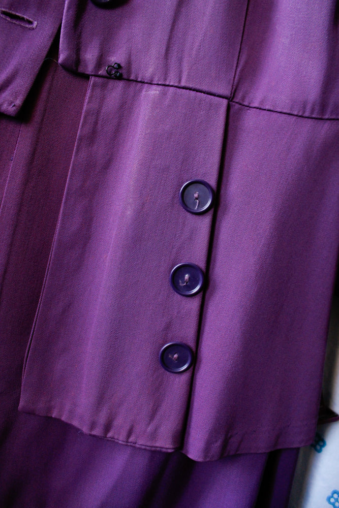 1940s Purple Gabardine Suit - Large