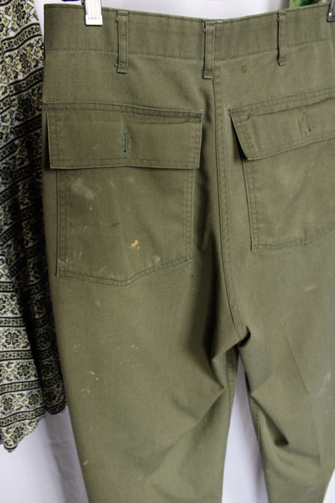 1970s Army Cotton Twill Pants - 32 waist