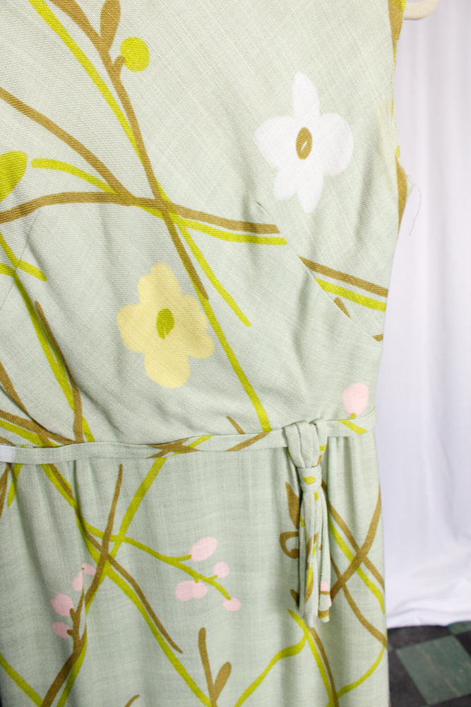 1950s Stevenson's Floral Sheath Dress - S/M