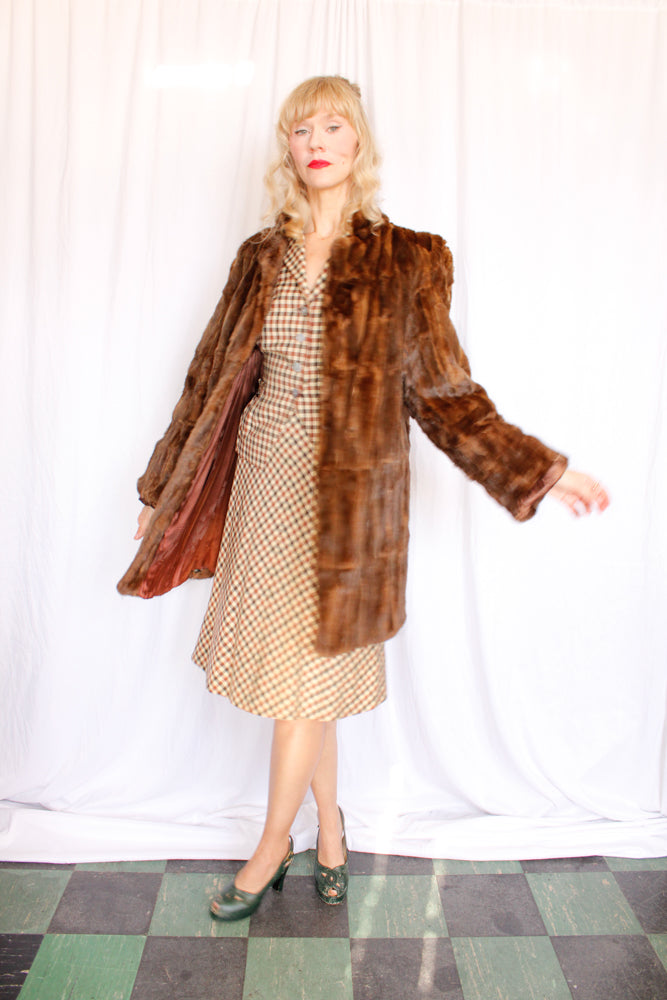 1940s Luxe Fur Coat - Medium