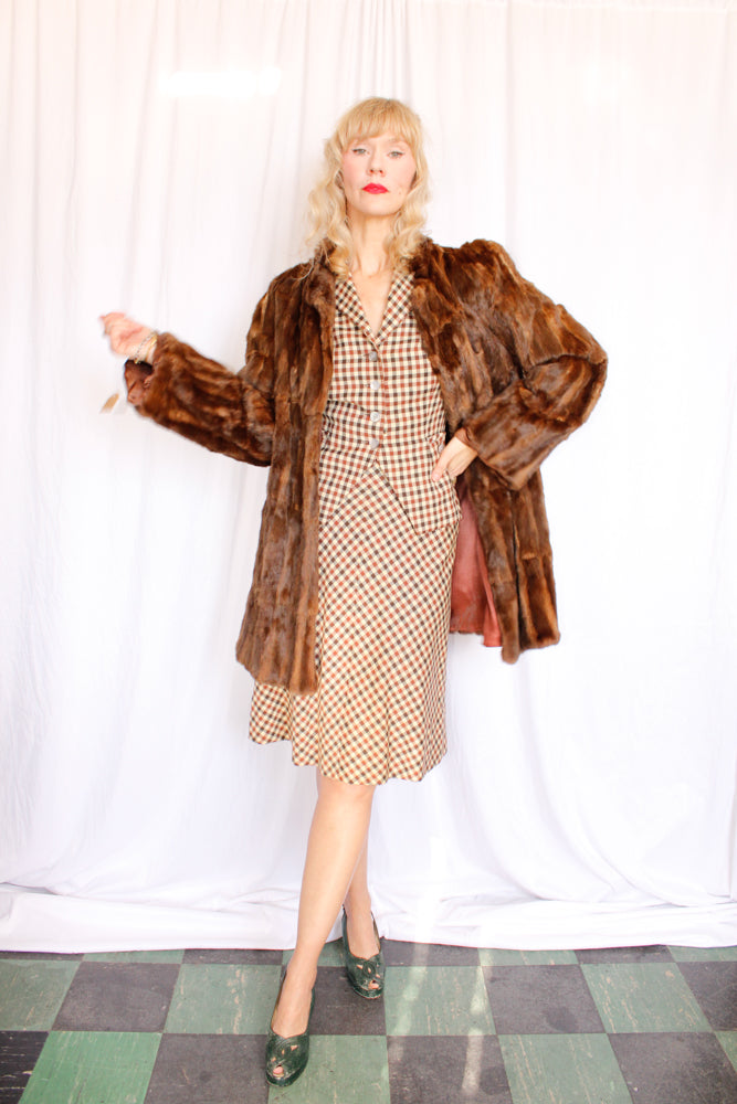 1940s Luxe Fur Coat - Medium