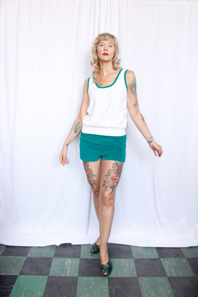 1980s Terry Cloth Tank & Shorts Set - Medium