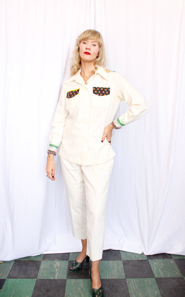 1970s Patchwork Pant Suit - Large