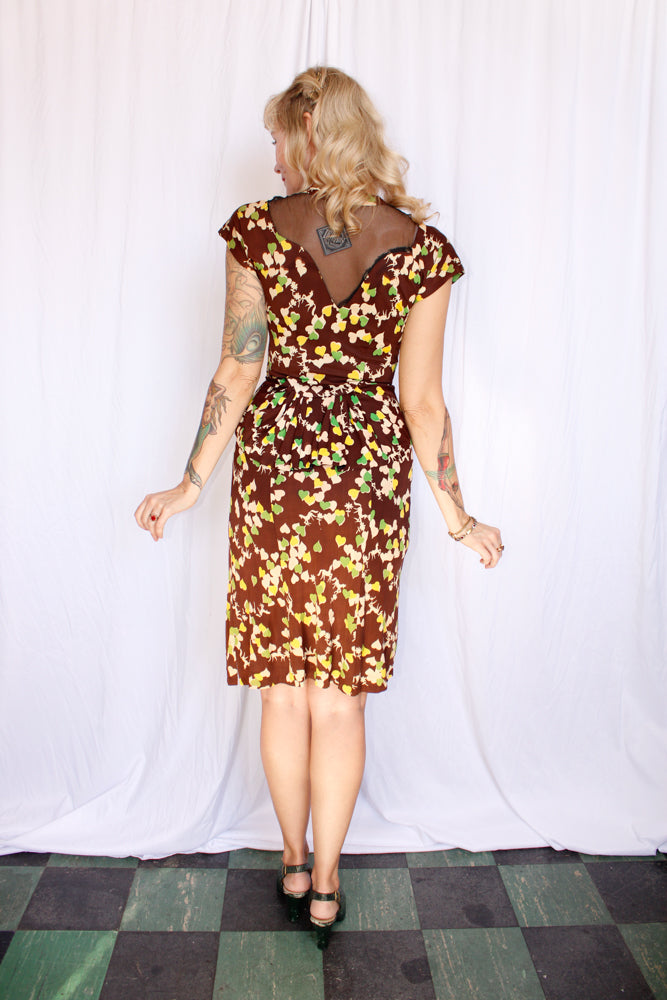 1940s Horse Novelty Print Rayon Jersey Dress - Xsmall