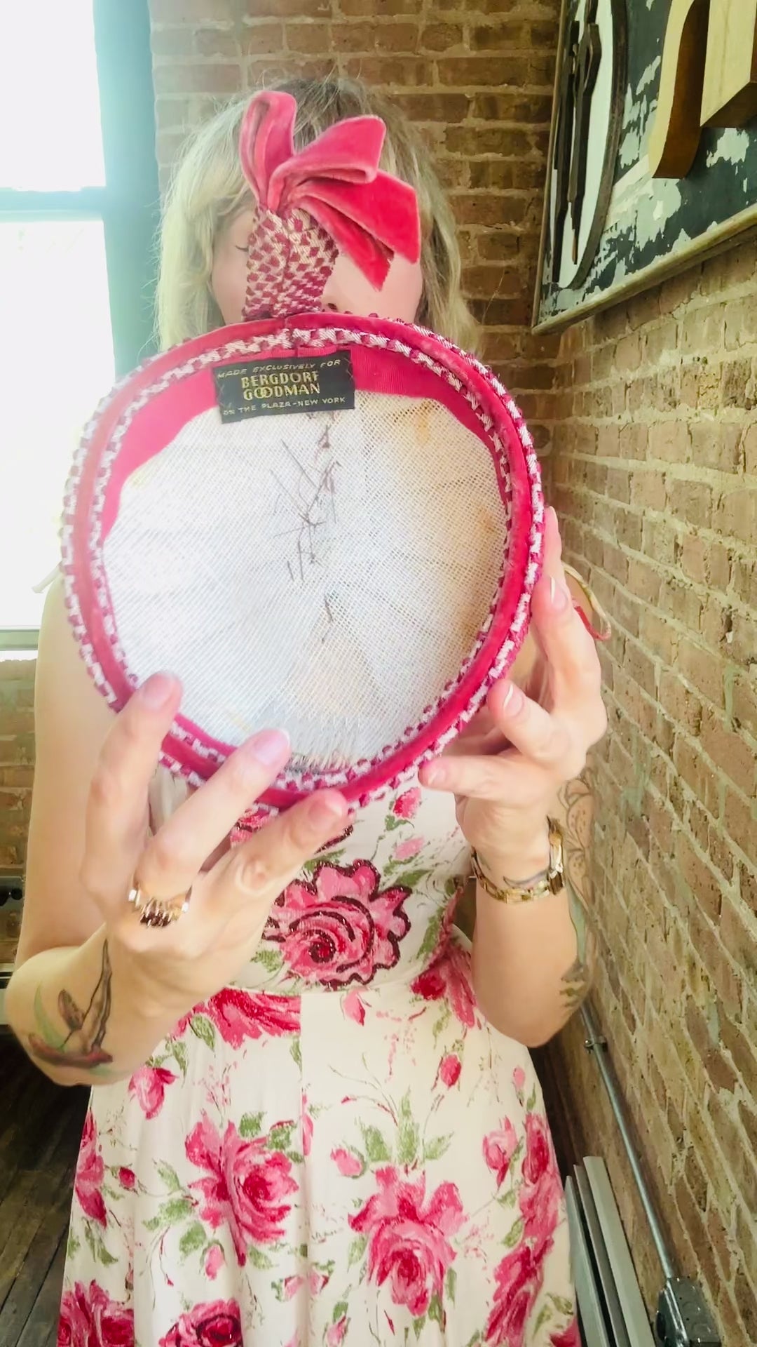 1950s Berdorf Goodman Pink Hat