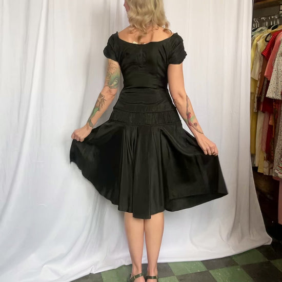 1950s Toni Todd Taffeta Dress - Small