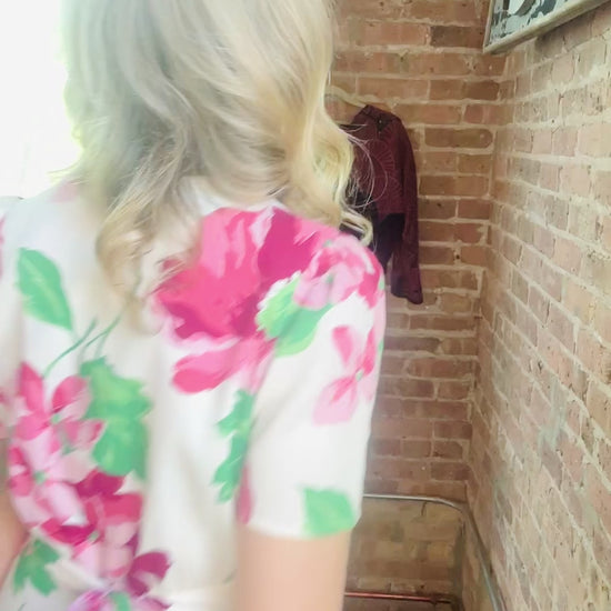1940s Saybury Poppy Floral Dressing Gown - Medium