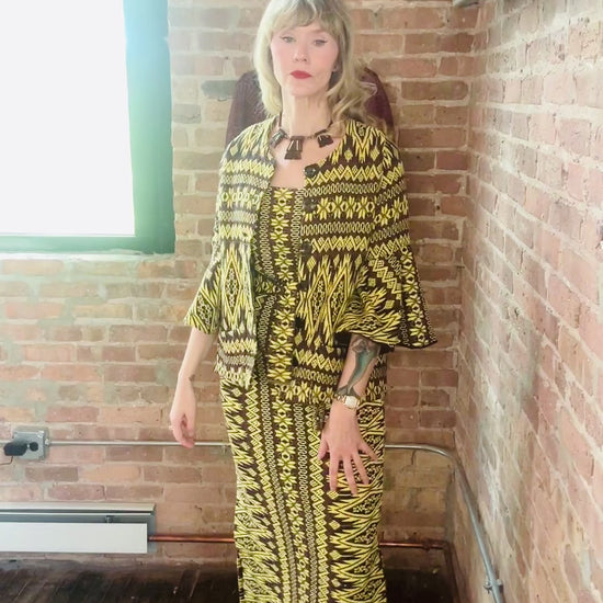 1970s 3pc Guatemalan Embroidered Top + Skirt + Jacket with belt - M/L