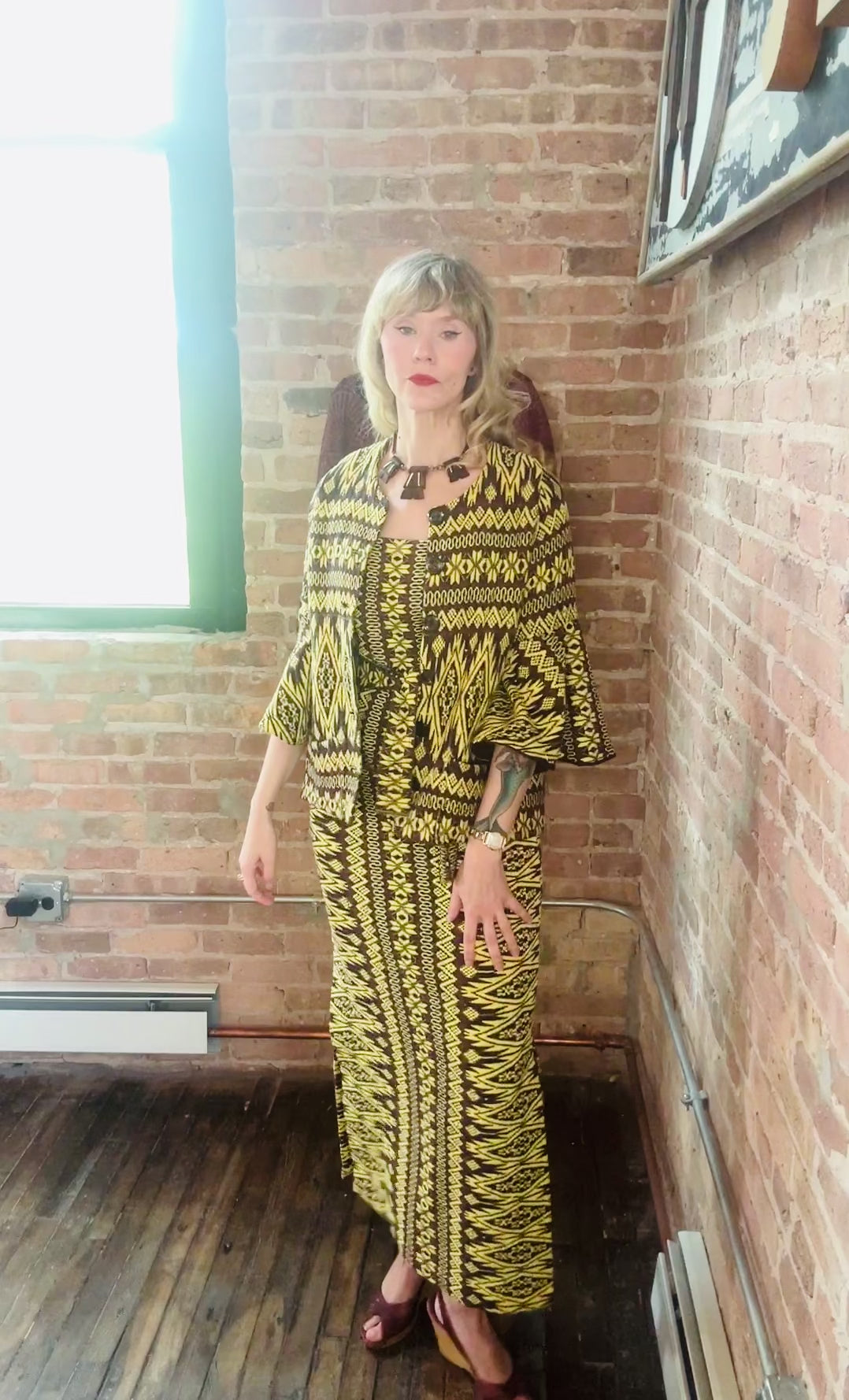 1970s 3pc Guatemalan Embroidered Top + Skirt + Jacket with belt - M/L