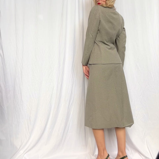 1940s Morris B Sachs Light Gray Suit - Small