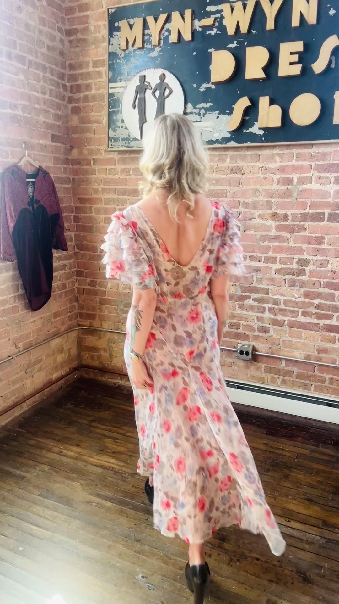 1930s Chiffon Floral Gown and Bolero - S/M