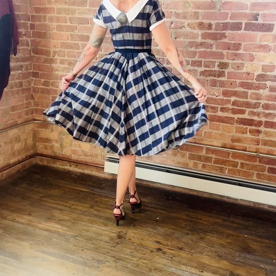 1950s Plaid Jonathan Logan Dress - Small