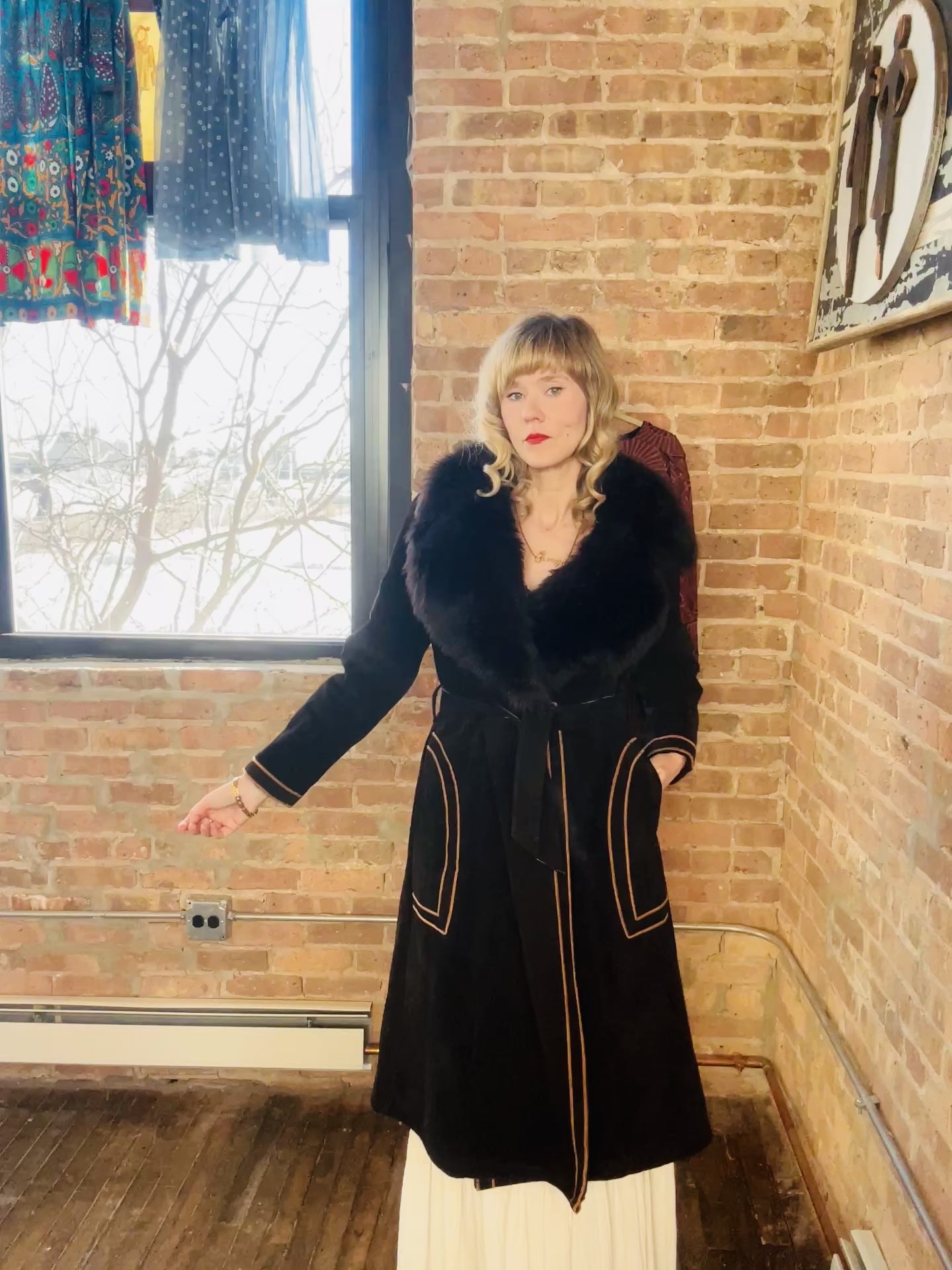 1970s Deep Brown Shearling Suede Penny Lane Coat - Medium