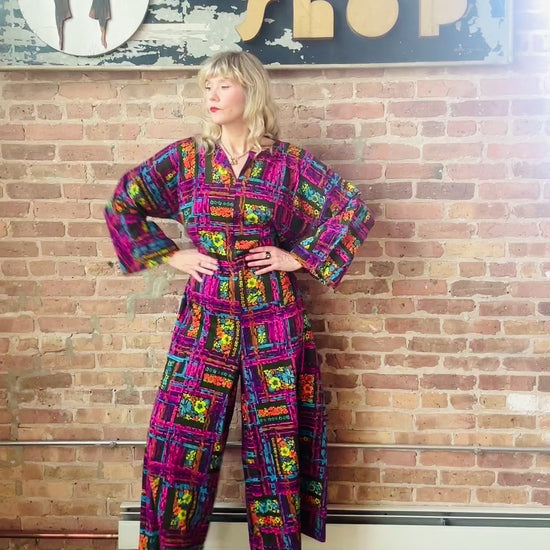 1960s Bold Psychedelic Jumpsuit - Large