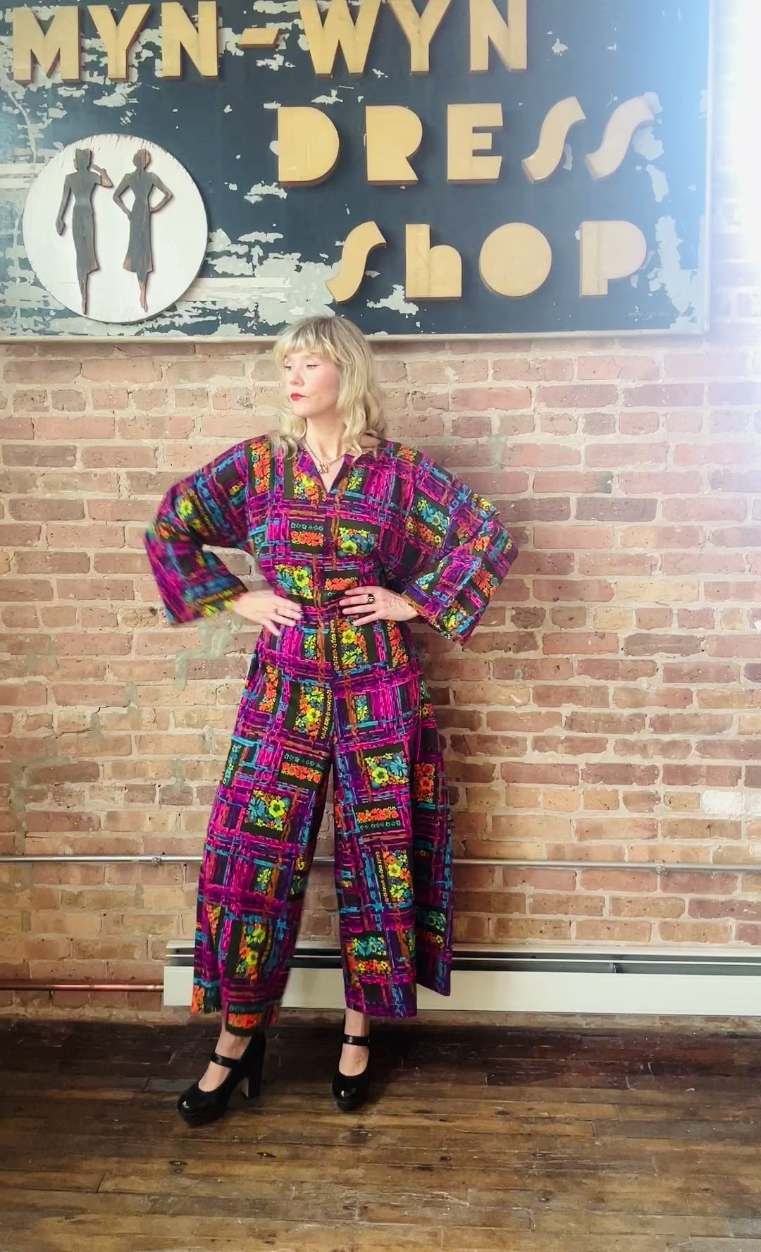 1960s Bold Psychedelic Jumpsuit - Large