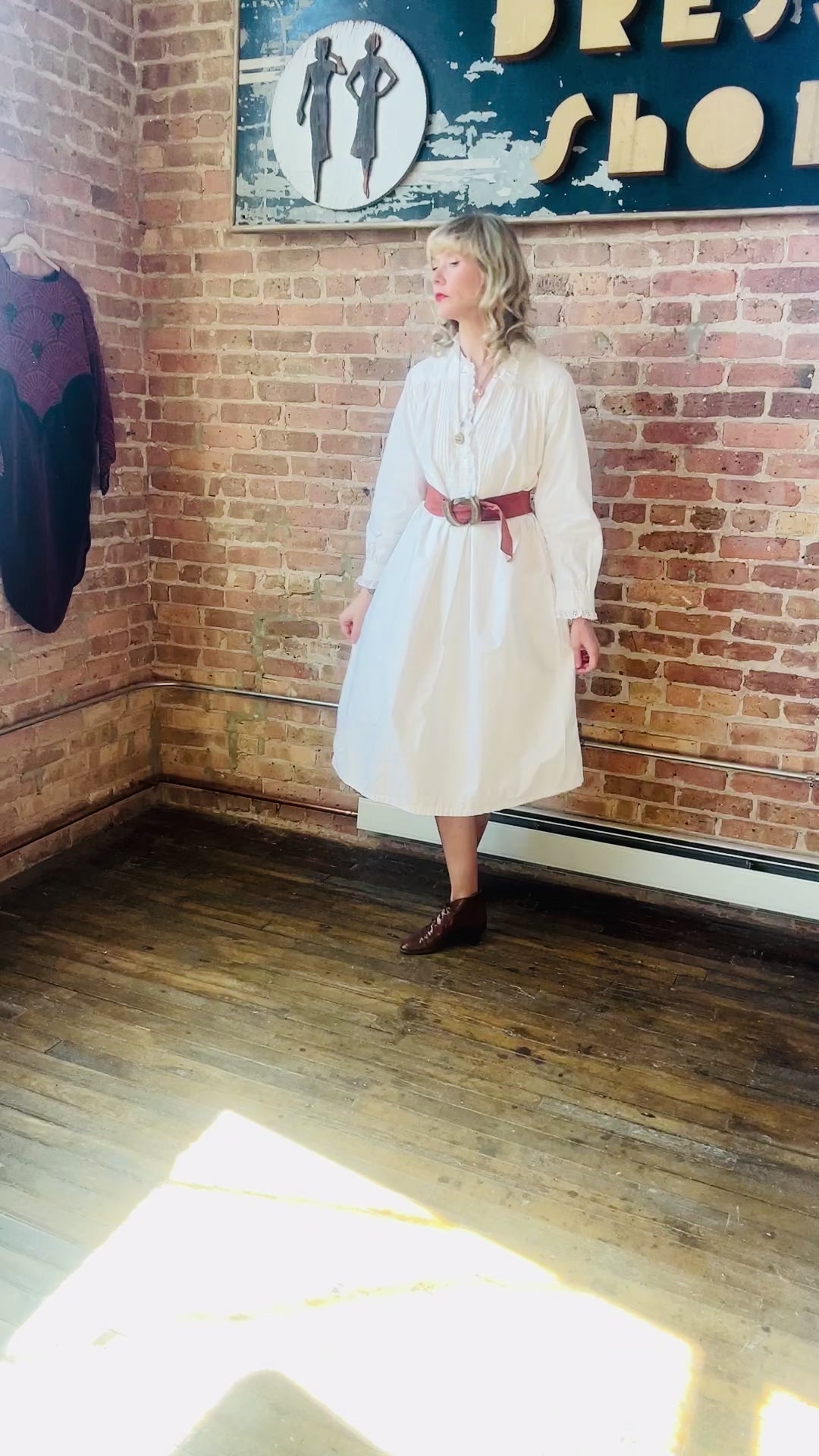 1900s Edwardian Cotton Night Dress - Medium