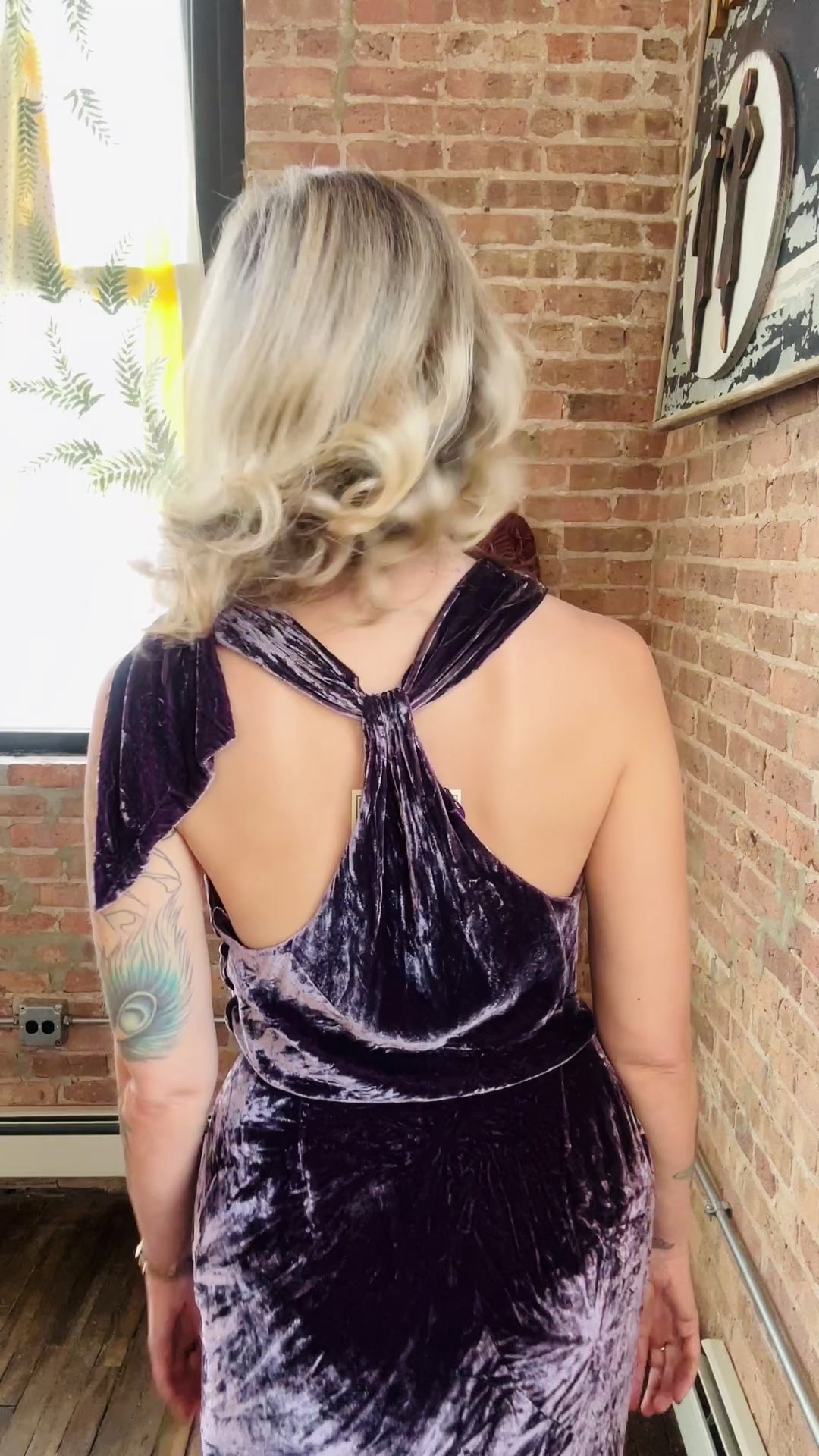 1990s Purple Label Ralph Lauren Velvet Dress - Small