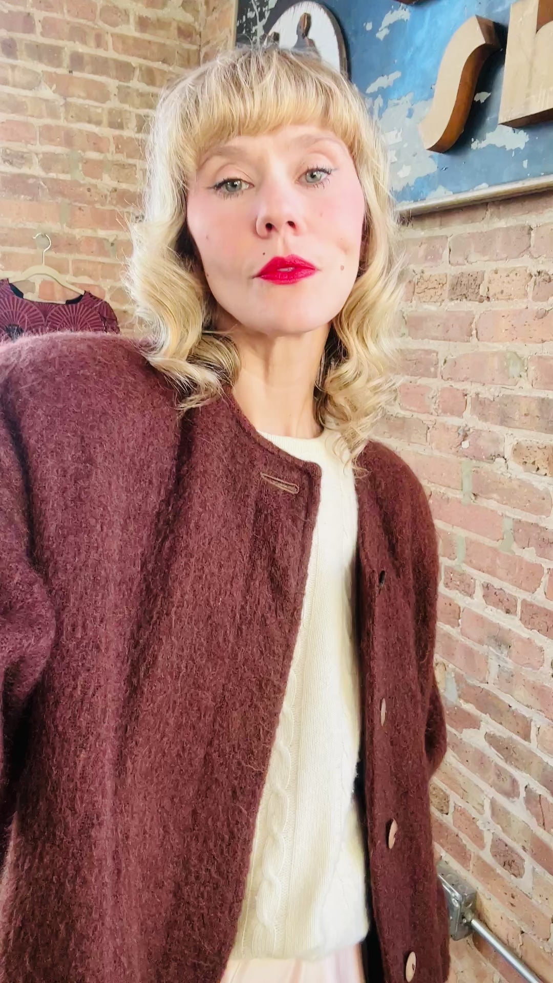 1990s Cocoa Brown Mohair Wool Coat - Medium to Large