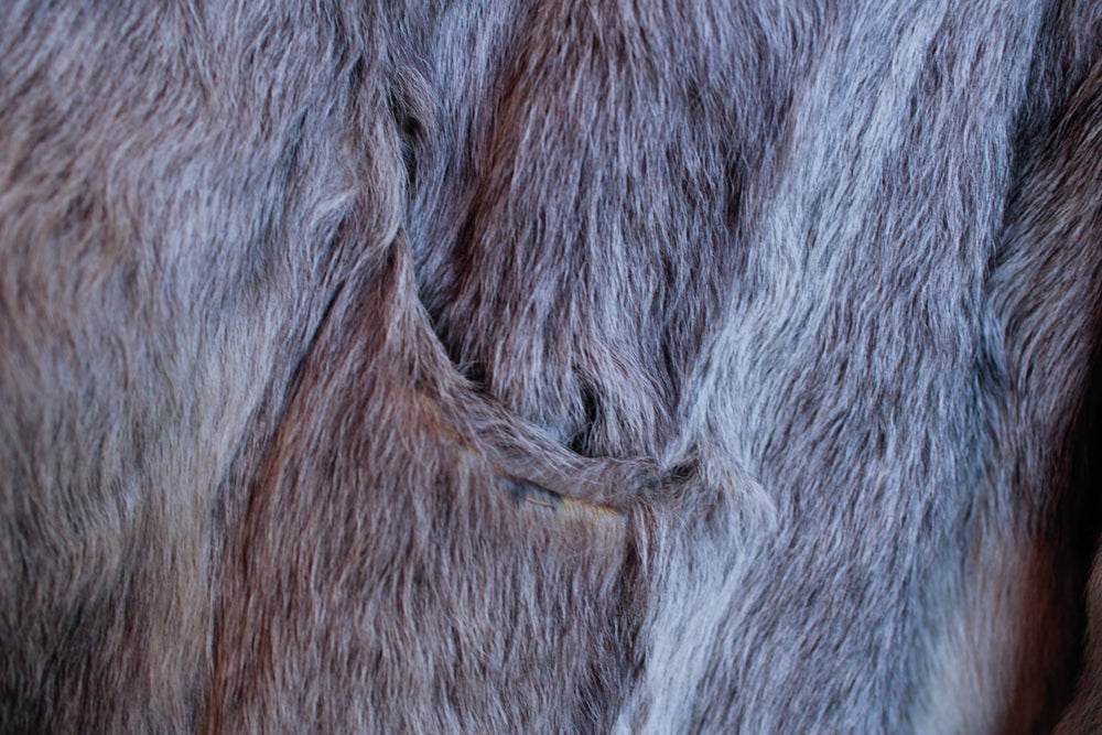 1940s Artic Fox Fur Silk Lined Coat - Large