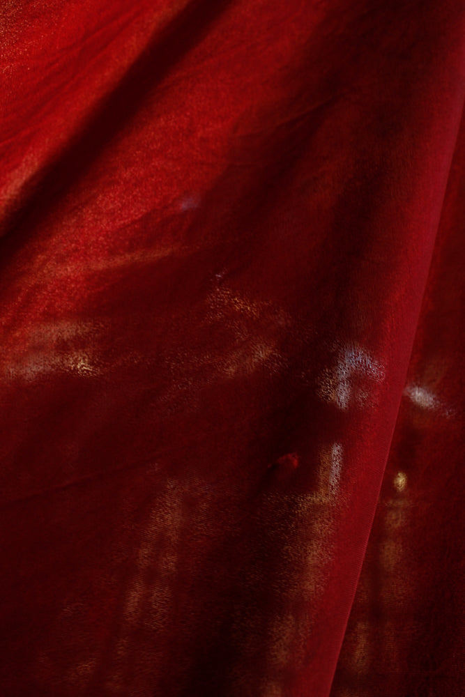 1930s Bordeaux Silk Velvet Vampy Dress - Small