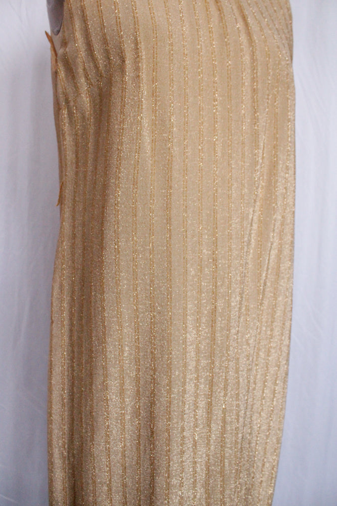 1960s Gold Lurex Shift Dress - M/L