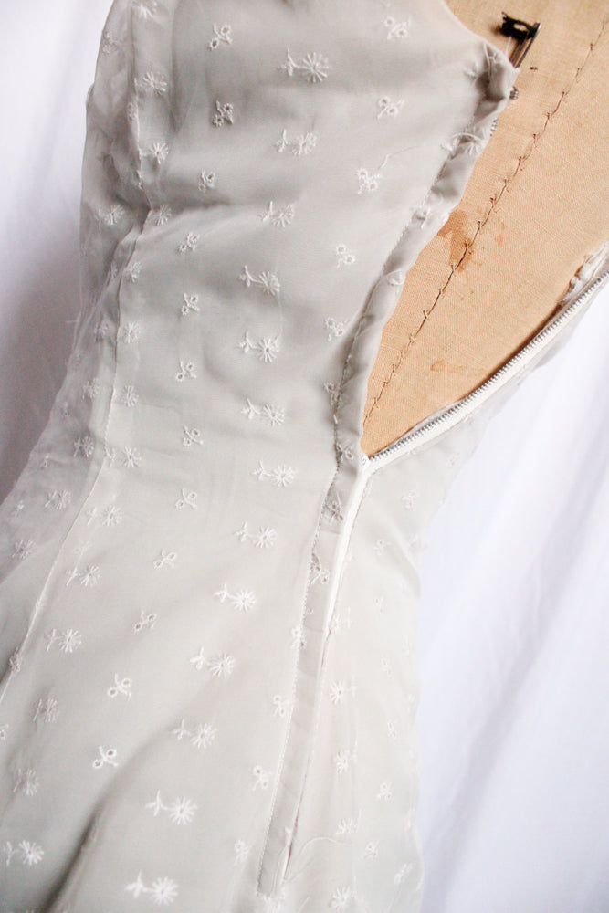 1940s White Strapless Formal Gown - Xsmall