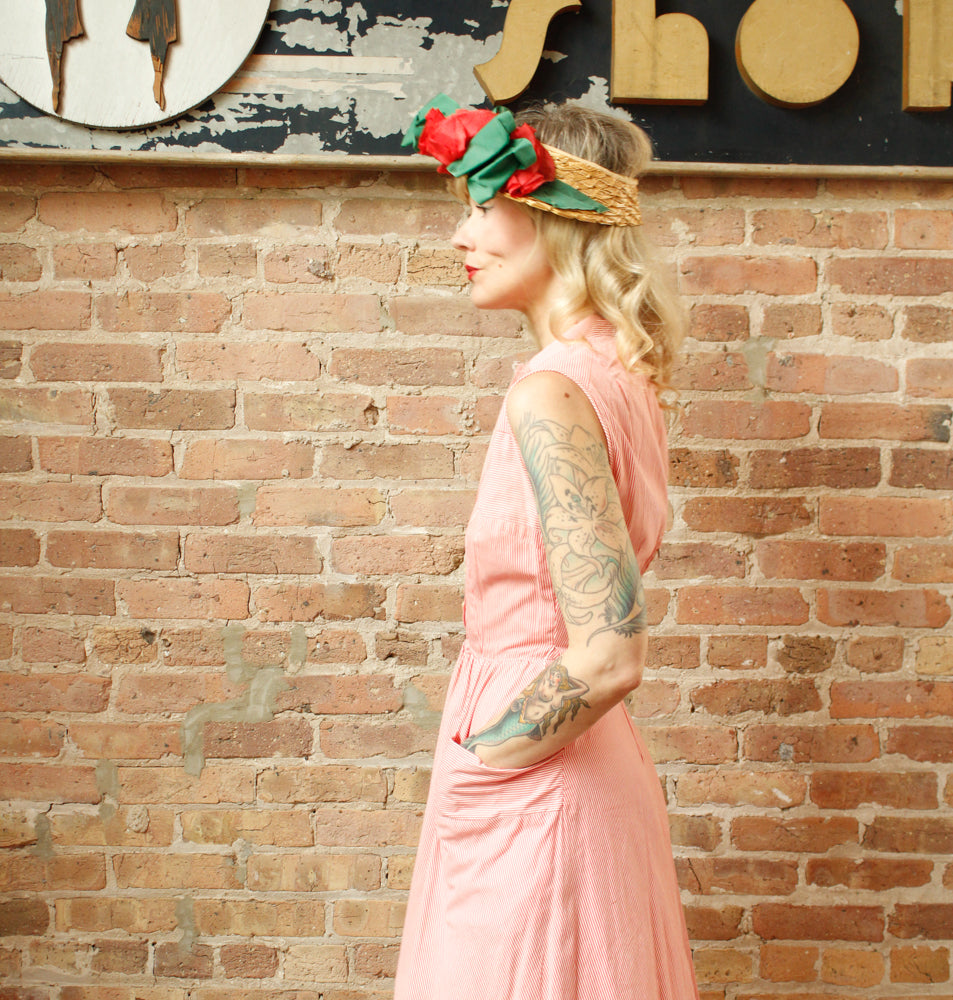 1950s Floral Sun Hat