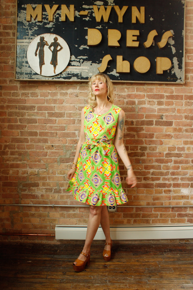 1960s Fish Novelty Print Cotton Summer Dress - M/L