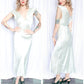 1940s NWT Blossom Lingerie Satin Negligee Gown - M/L