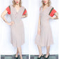 1940s Martha Cavanaugh Linen Two Tone Dress - Large