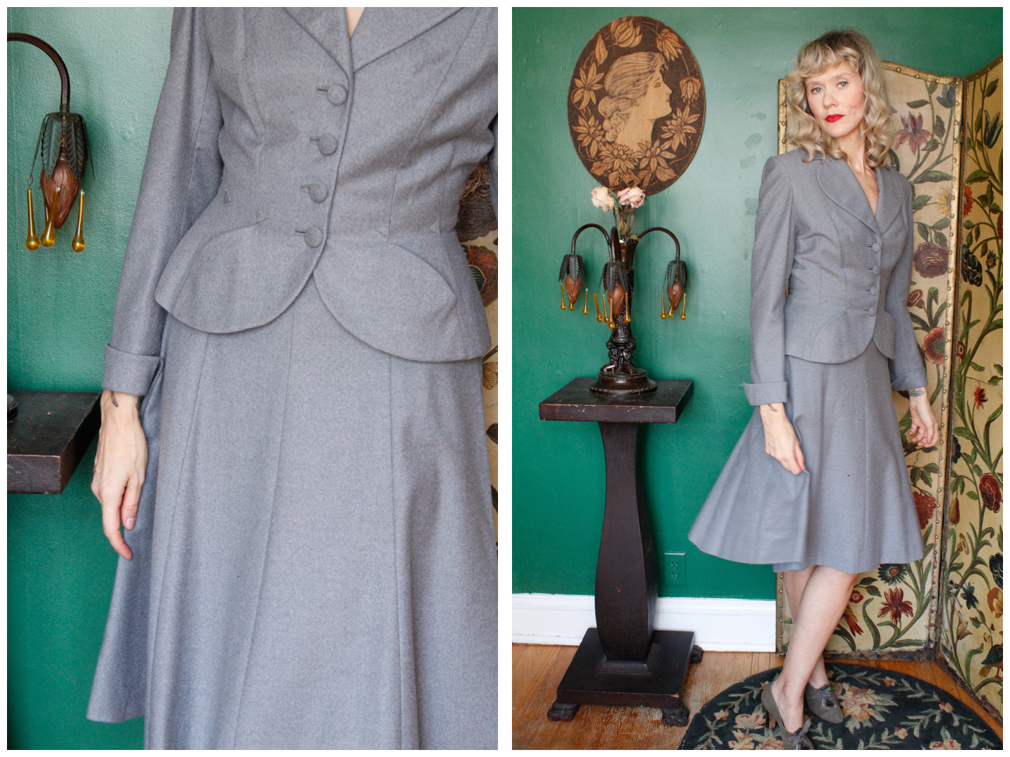 1950s Dior Style Wool Raphael's Suit