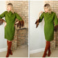 1960s Mink and Wool Green Dress