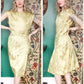 Products 1950s Gold Metallic Silk Sheath Dress - XLarge