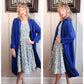 1960s Bright Blue Cozy Sweater Coat - Large