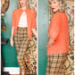 1960s Bright Coral Mohair Hand Knit Cardigan Sweater 